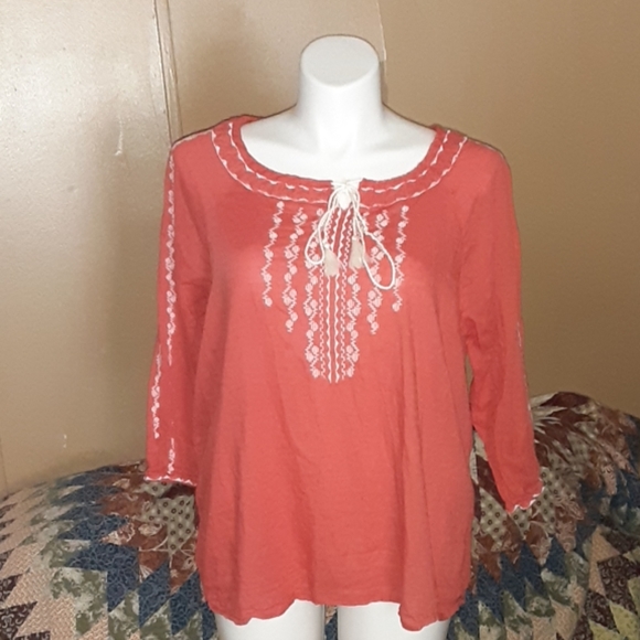 French Laundry Tops - French Laundry Woman Boho/Navajo Tunic  Pink 2X